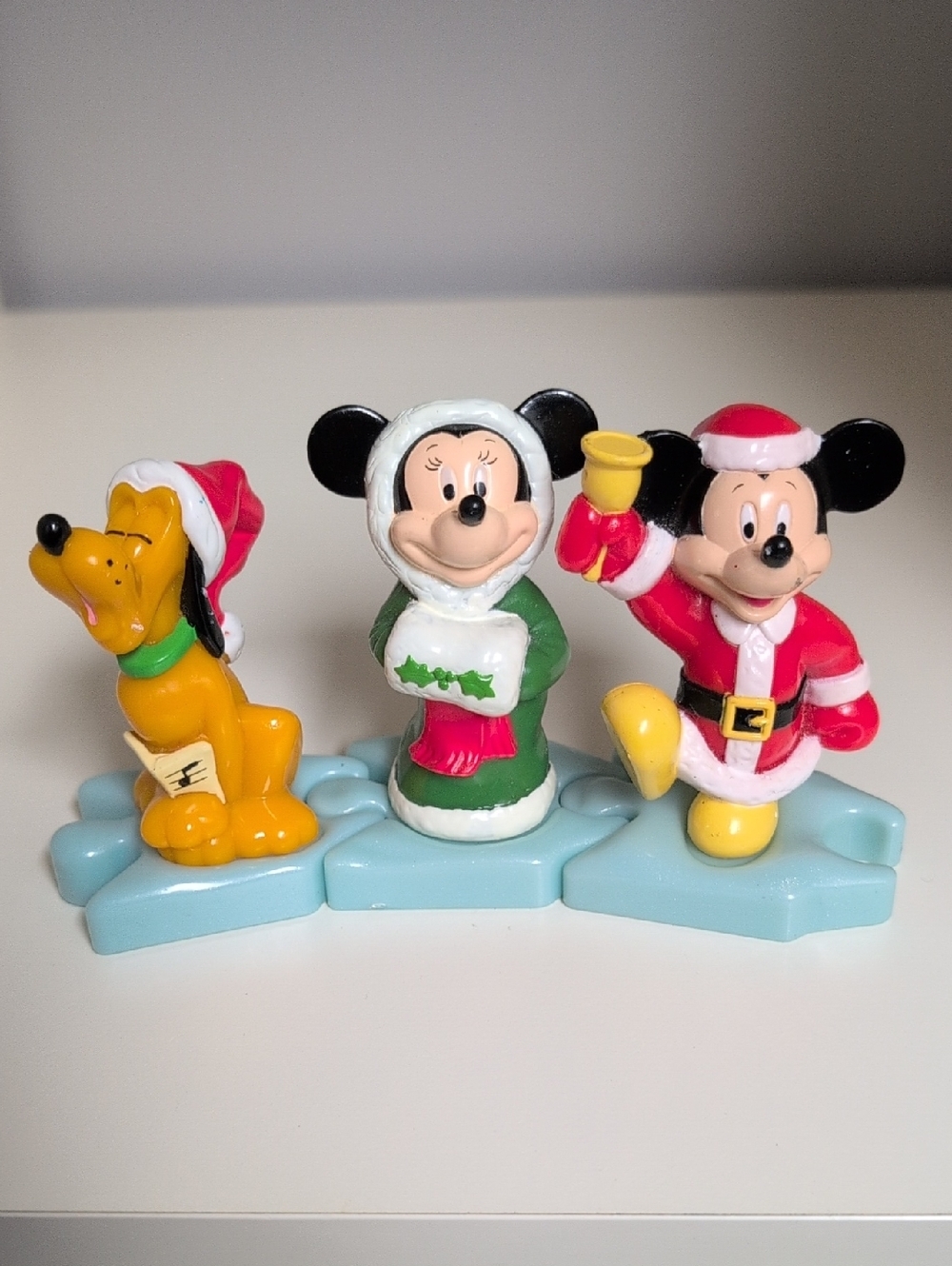 Vintage Mickey Mouse Once Upon a Christmas Mcdonalds Toy Set of 3 Disney Figure